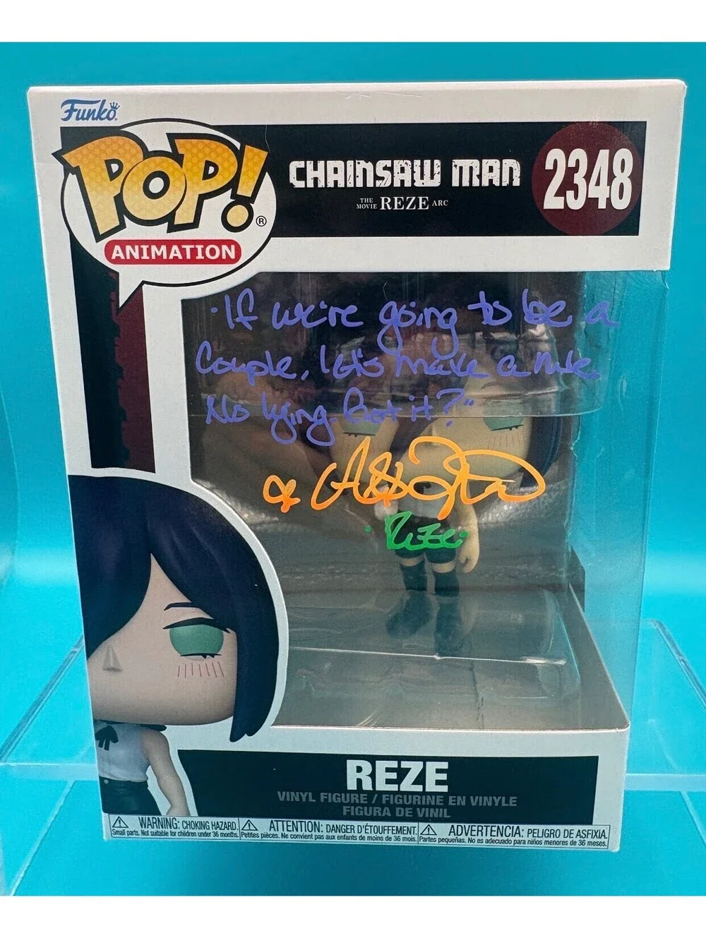 Alexis Tipton signed Reze Chainsaw Man Funko pop 2348 with MAS COA